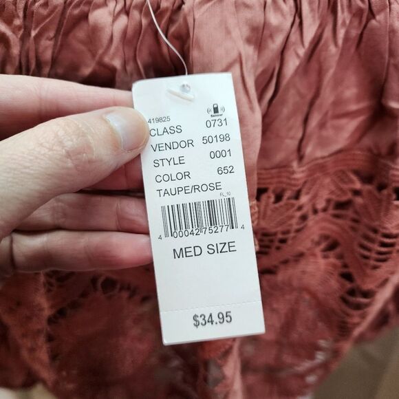 PACSUN L.A. Hearts Crochet Off Shoulder Crop Top Size Medium - Picture 5 of 14